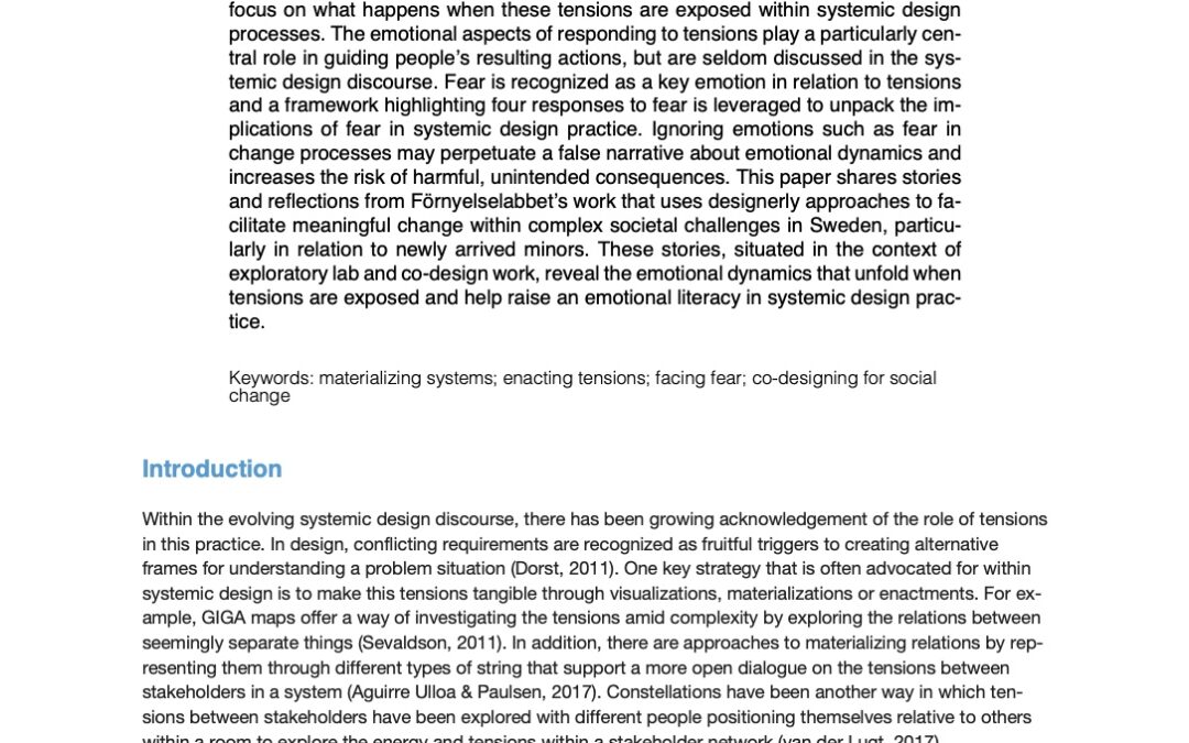 Exposing the Emotional Dynamics of Making Tensions Tangible in Systemic Design